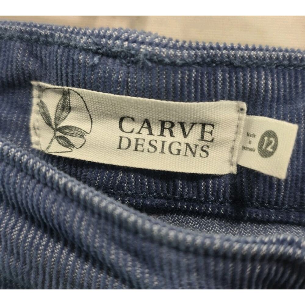 Carve Designs Pants Womens 12 Light Blue Corduroy High Rise Raw Hem Carson - Picture 3 of 13